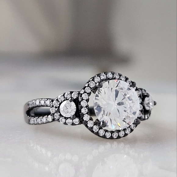 Charmed Aroma Black Gold ring, size 7, 925 Sterling Silver - Picture 3 of 5